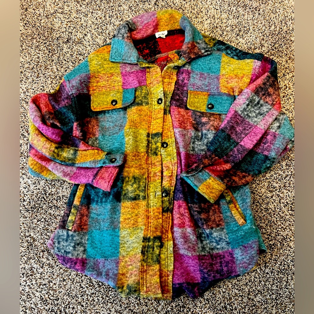 Bibi Plaid Shirt Jacket